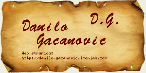 Danilo Gačanović vizit kartica